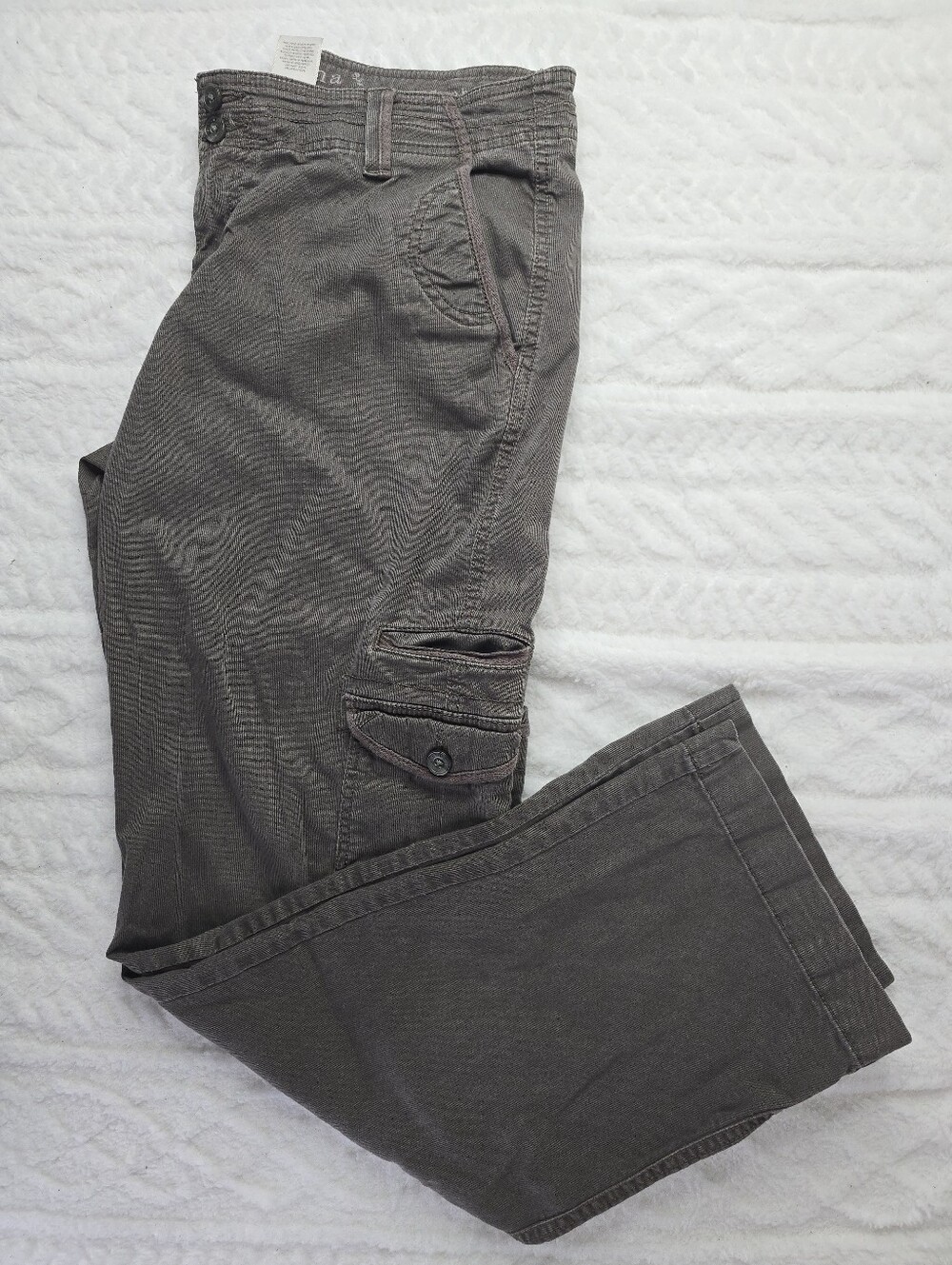 Sonoma Cargo Pants Taupe Brown Mid Rise Wide Leg Utility Cotton Stretch 8R